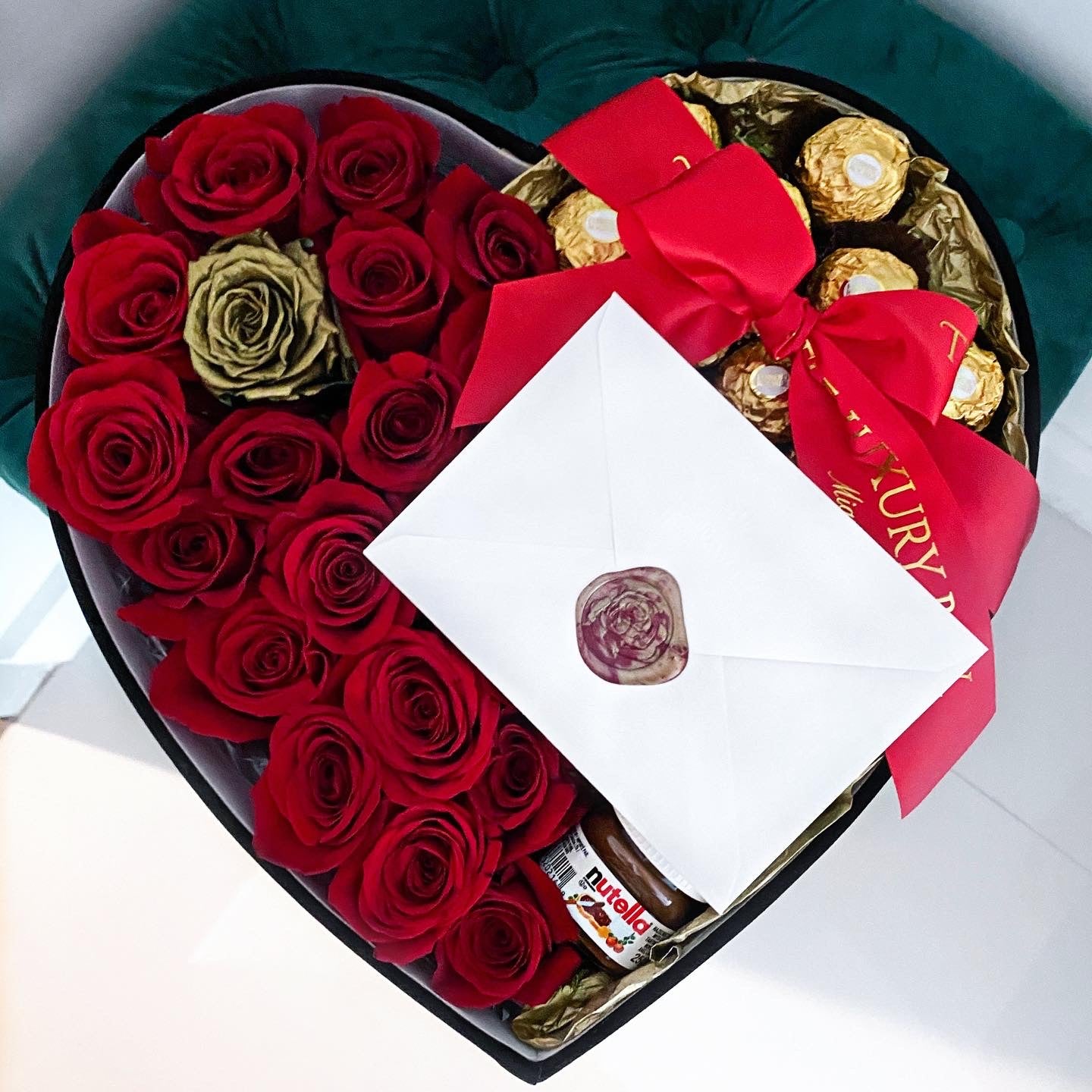 Half Chocolates Half Fresh Roses Box
