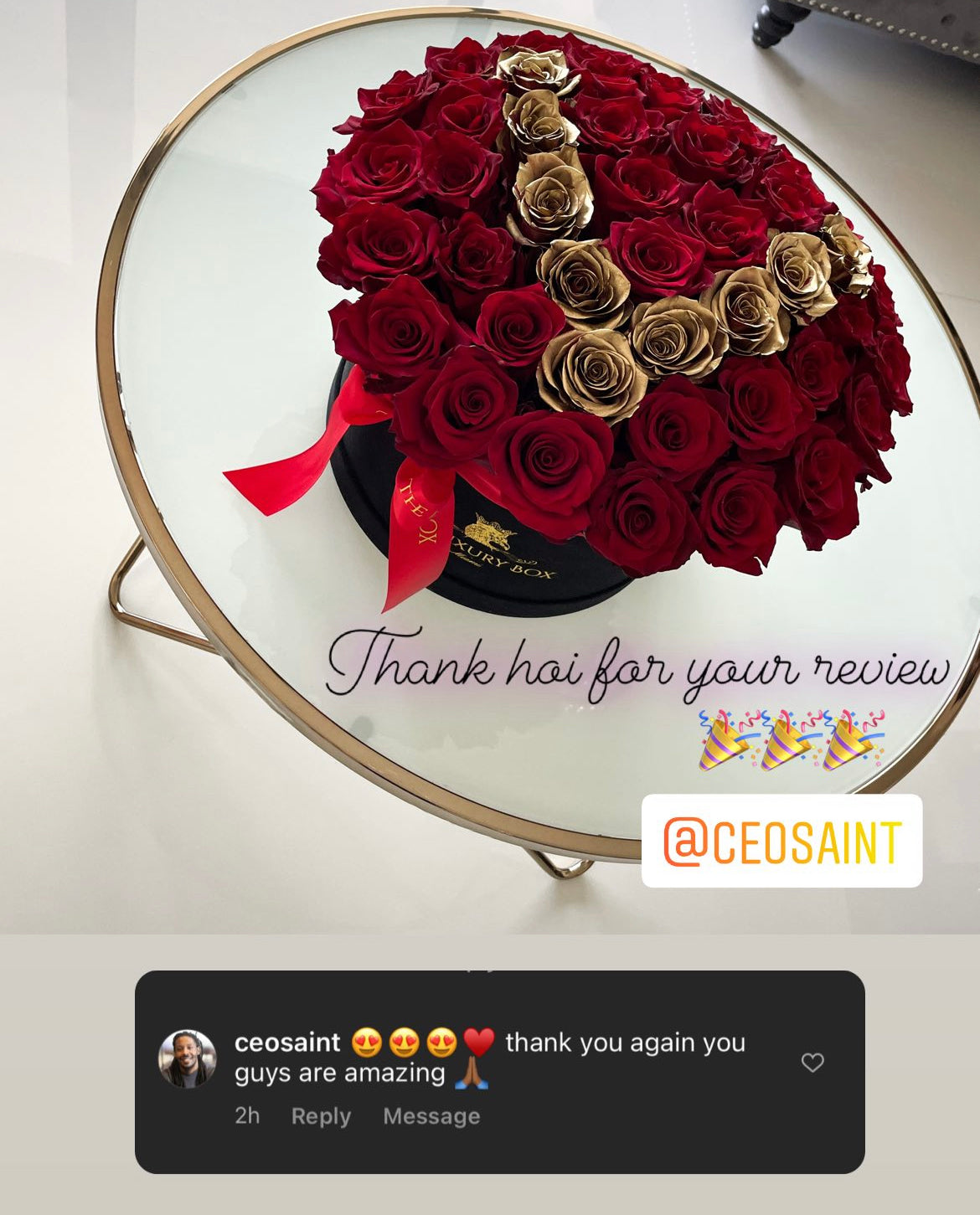 Large Queen Box With Personalization - Fresh Roses