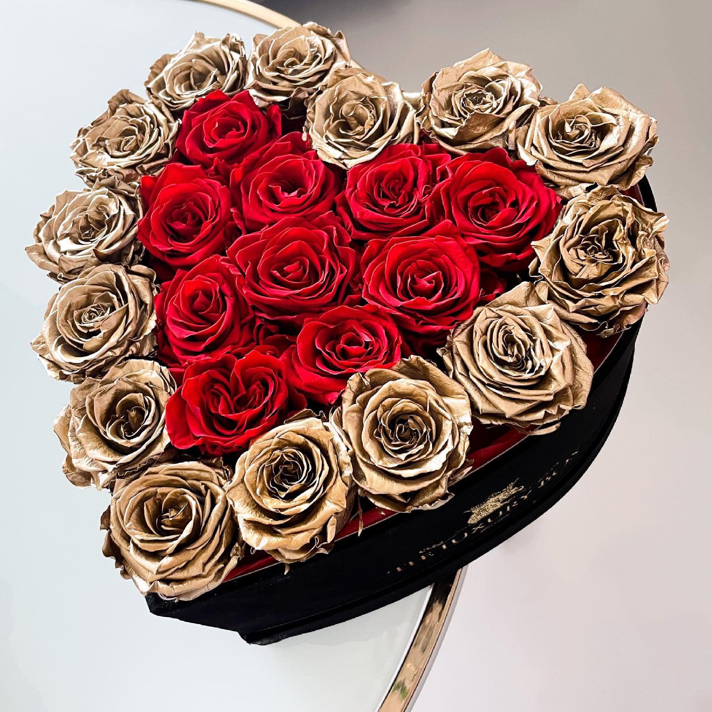 Preserved Eternal Roses in Heart Shaped Boxes by Deja Vu flowers