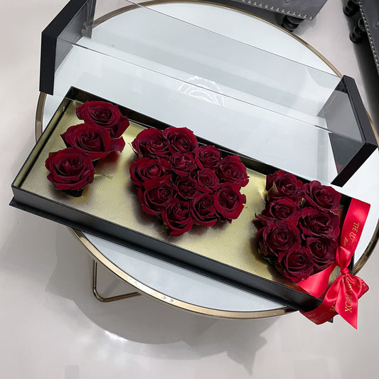 I Love U Box with Fresh Roses