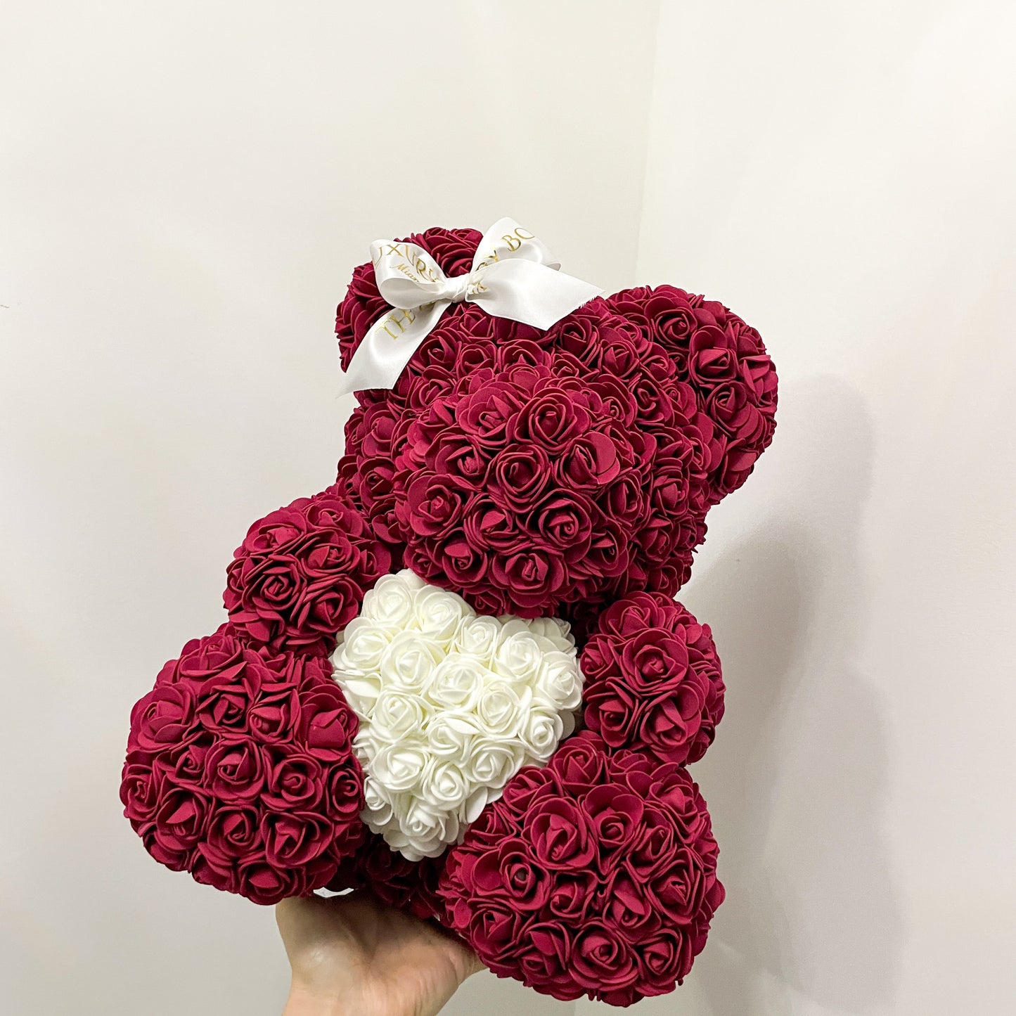 Wine Red Rose Bear